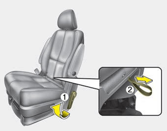 Kia Carnival: Rear seat adjustment. To get in or out from the 3rd row seat,