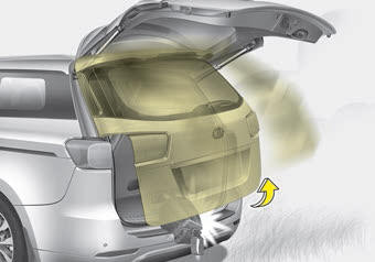 Kia Carnival: Automatic stop and reversal. If the power opening or closing is blocked by an object or part of the body,
