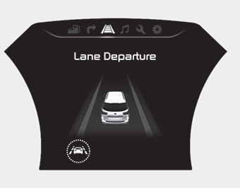 Kia Carnival: Lane departure warning system (LDWS). To operate the LDWS, press the button with the engine start/stop button in the