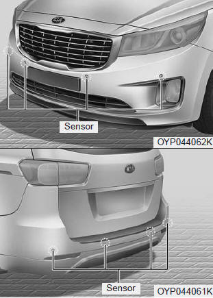 Kia Carnival: Parking assist system. The Parking Assist System is not a substitute for proper and safe parking and