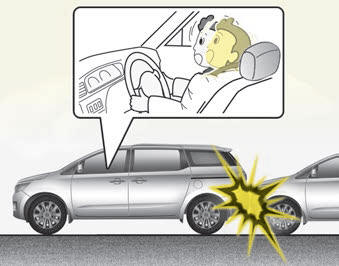 Kia Carnival: Curtain air bag. • Air bags are not designed to inflate in rear collisions, because occupants