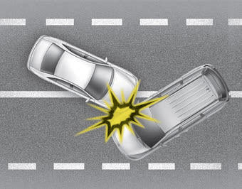 Kia Carnival: Curtain air bag. • In an angled collision, the force of impact may direct the occupants in a direction