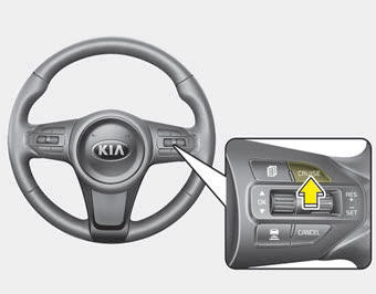 Kia Carnival: Speed setting (SCC). 1.Press the CRUISE button, to turn the system on. The CRUISE indicator light